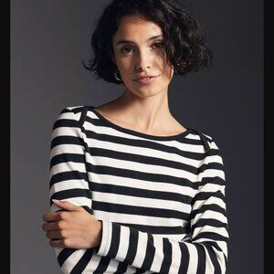 Maeve Boatneck Striped Long Sleeve Shirt